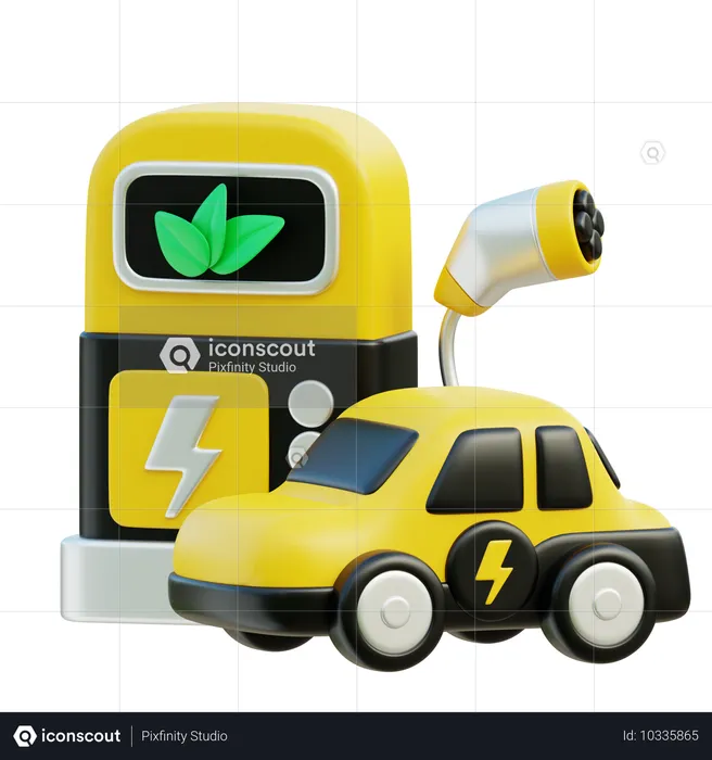 Coche eléctrico  3D Icon