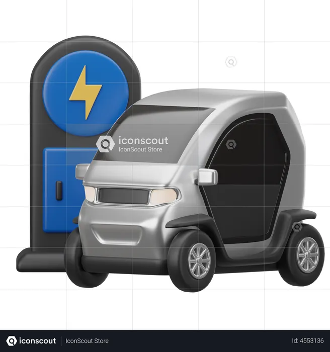 Coche eléctrico  3D Icon