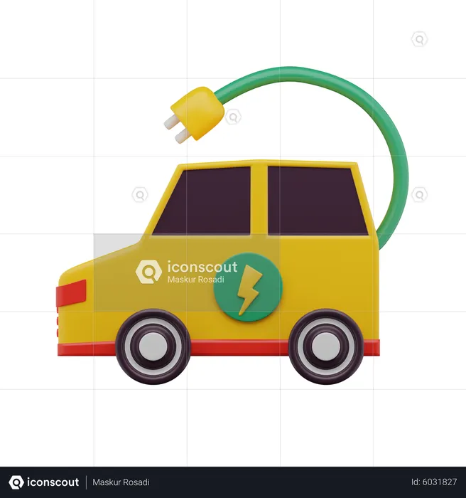 Coche eléctrico  3D Icon