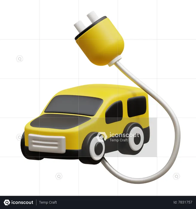 Coche eléctrico  3D Icon