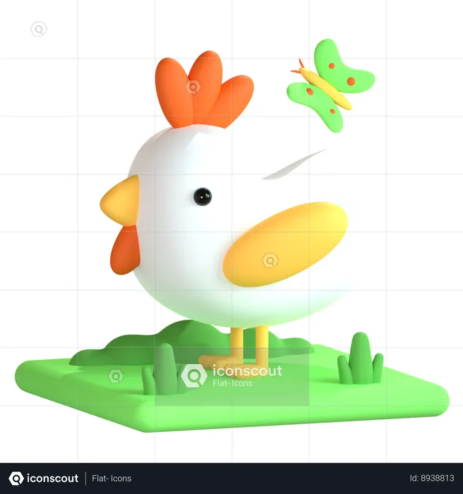 Cock  3D Icon