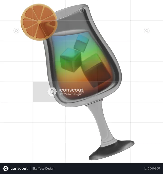 Cocktail Rainbow Paradise  3D Icon