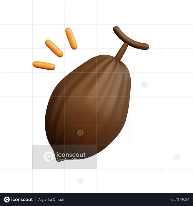 Cocoa Fruit  3D Icon