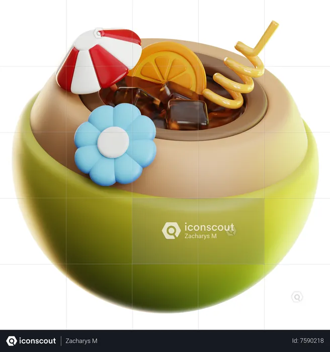 Coconut Drink  3D Icon