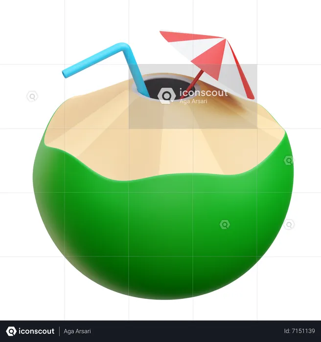 Coconut Drink  3D Icon