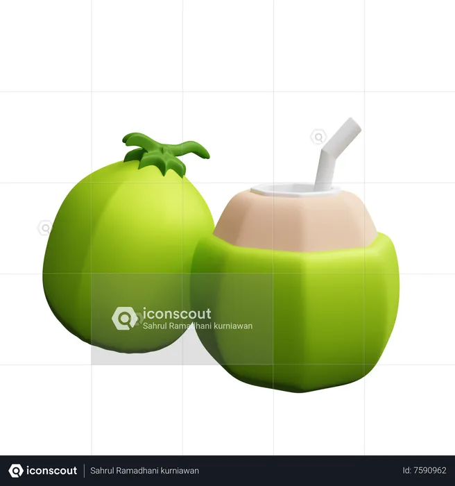 Coconut Drink  3D Icon