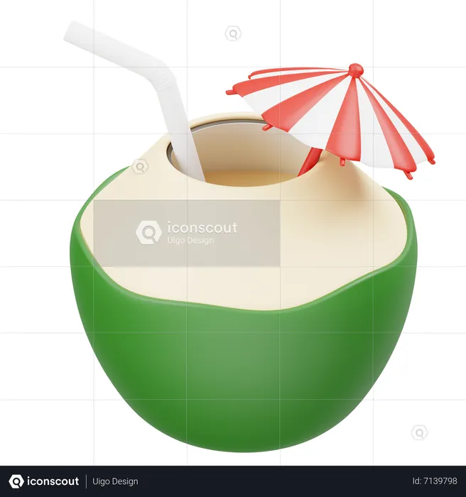 Coconut Drink  3D Icon