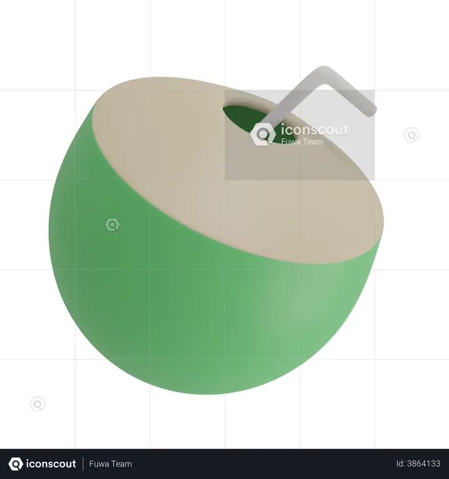 Coconut Drink  3D Illustration