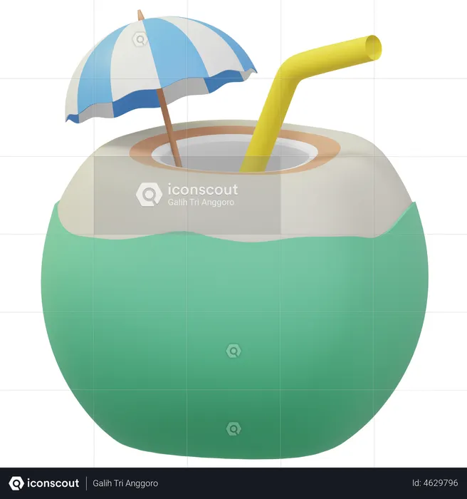 Coconut Drink  3D Illustration