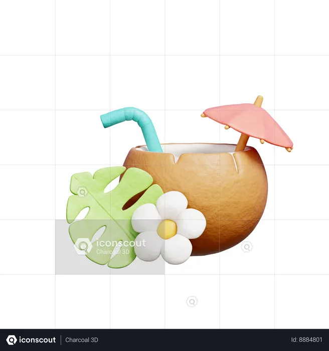 Coconut juice  3D Icon