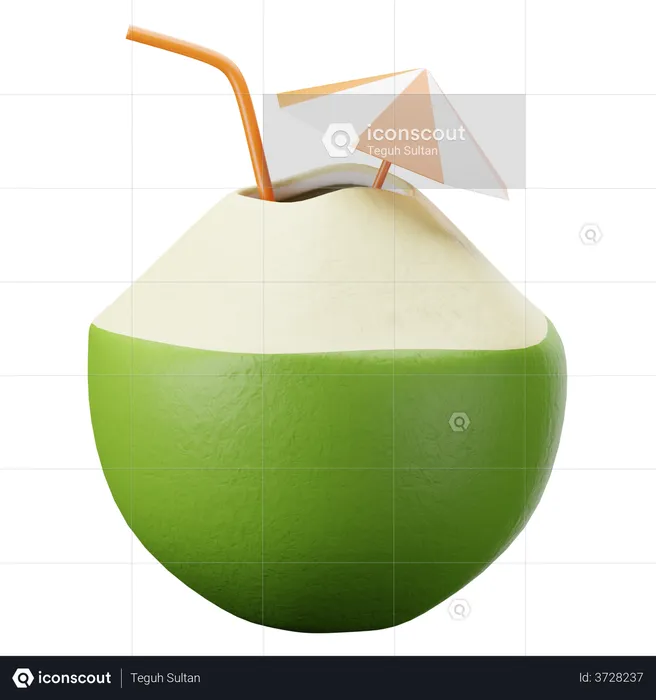 Coconut Juice  3D Illustration