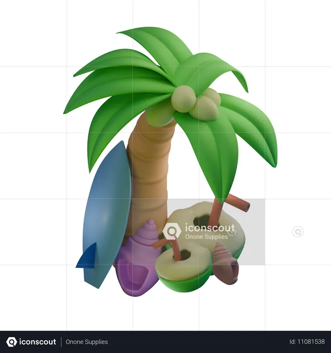 Coconut Tree  3D Icon