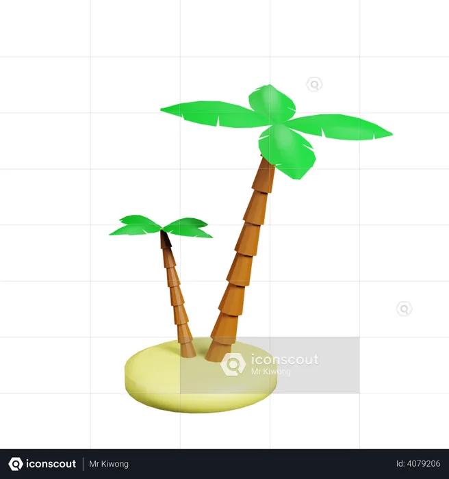Coconut tree  3D Illustration