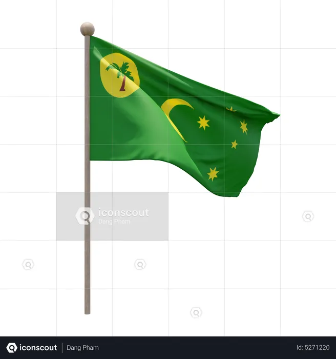 Mastro da bandeira das ilhas cocos keeling Flag 3D Icon