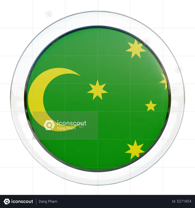 Cocos Keeling Islands Round Flag Flag 3D Icon