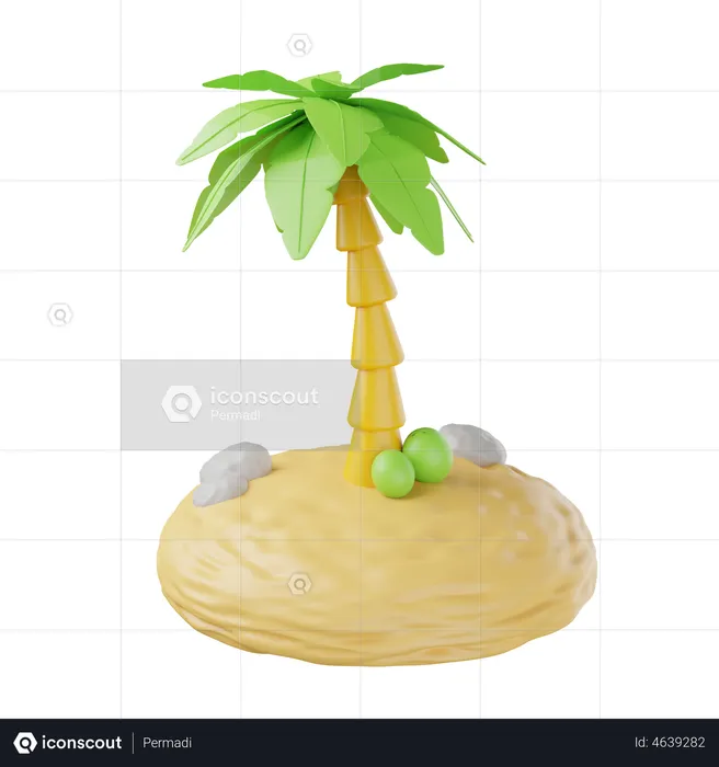 Árbol de coco  3D Illustration