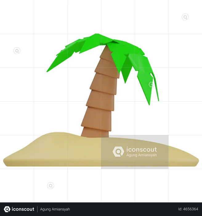 Árbol de coco  3D Illustration