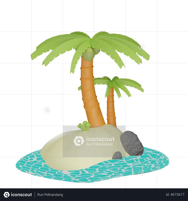 Árbol de coco  3D Illustration