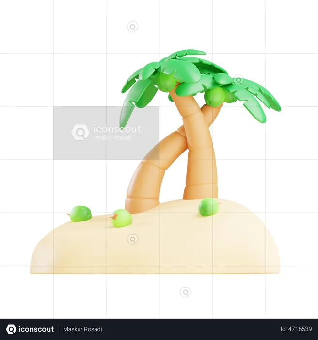 Árbol de coco  3D Icon