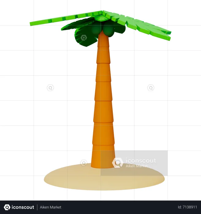 Árbol de coco  3D Icon