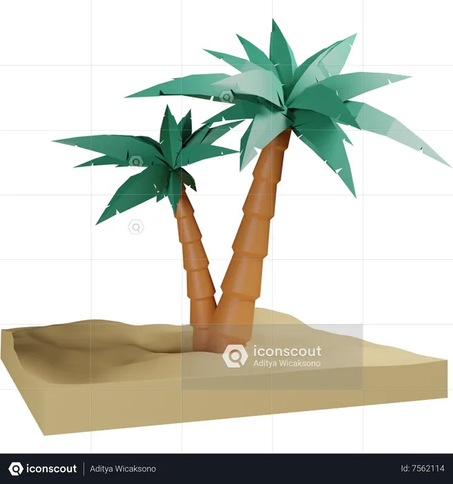 Árbol de coco  3D Icon