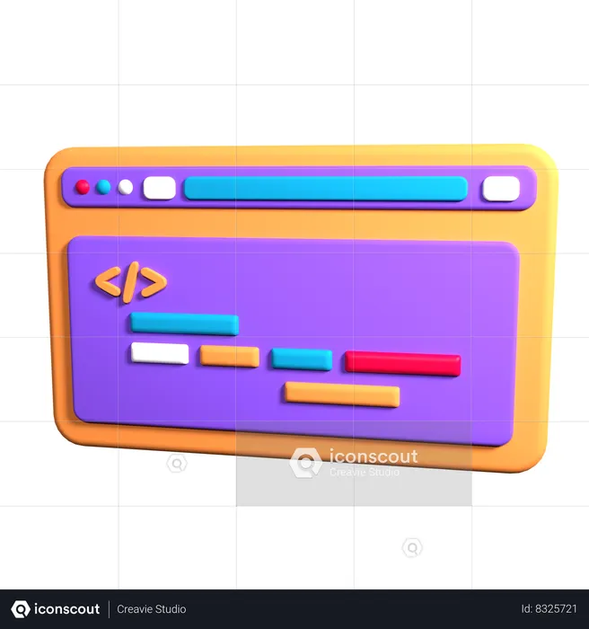 Codage Web  3D Icon