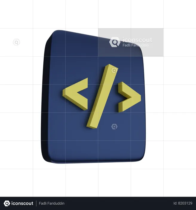 Code  3D Icon