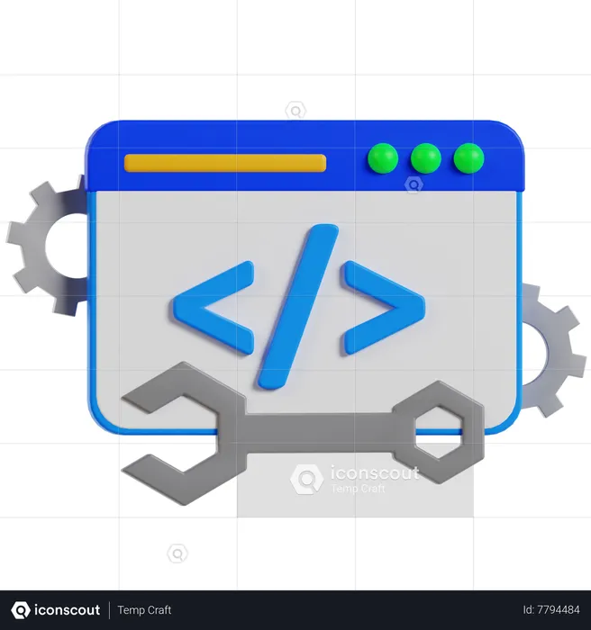 Code  3D Icon