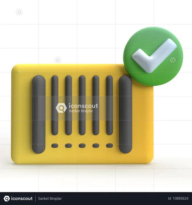 Code à barres vérifié  3D Icon