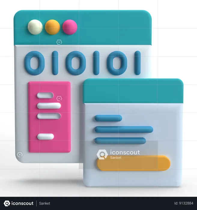 Code binaire  3D Icon