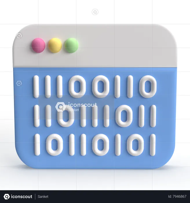 Code binaire  3D Icon