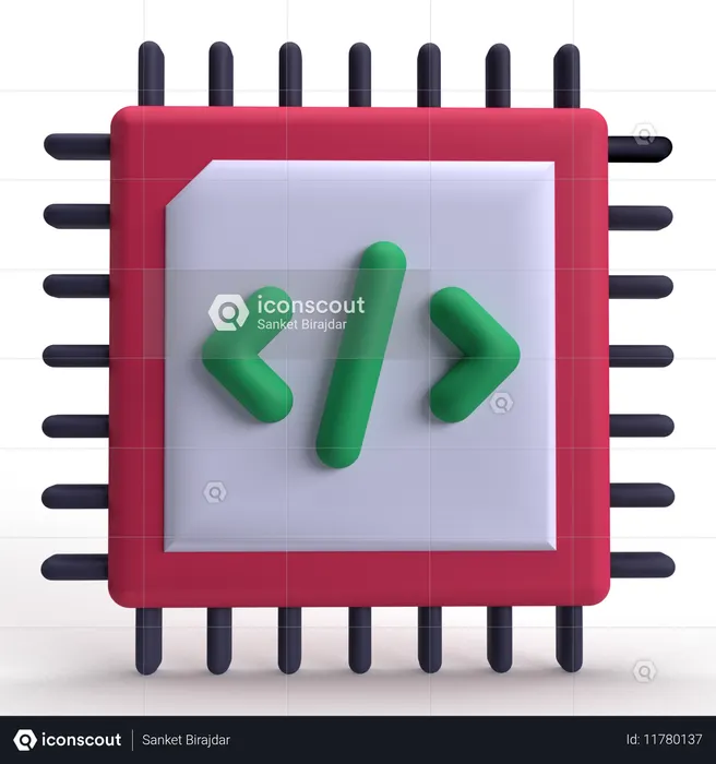 코드 칩  3D Icon