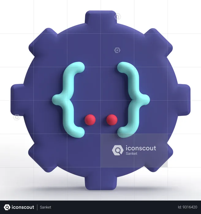 Code Processing  3D Icon