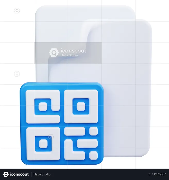 Code qr avec documentcode qr avec document  Icône 3D