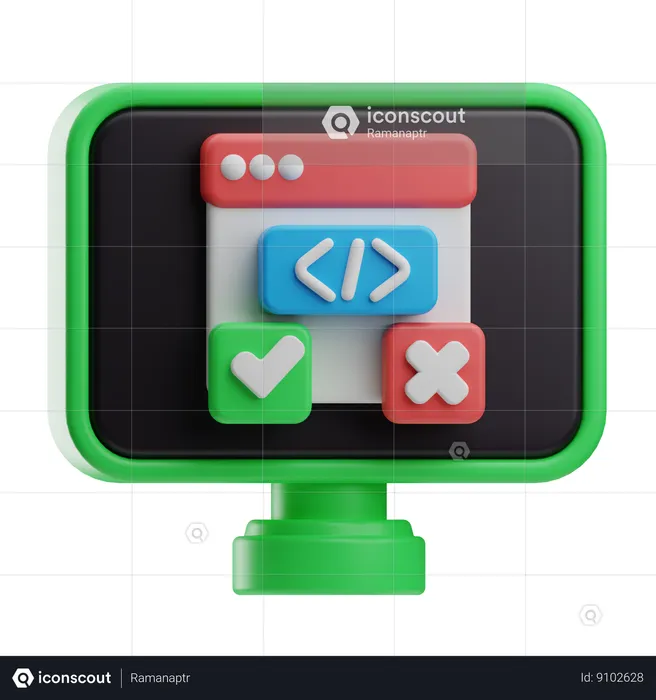 Code Testing  3D Icon