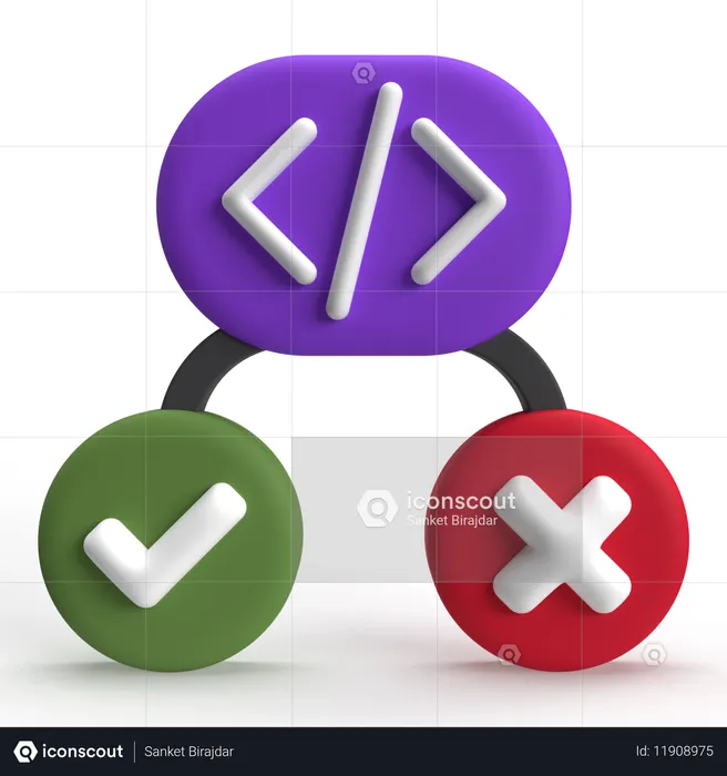 Code Testing  3D Icon