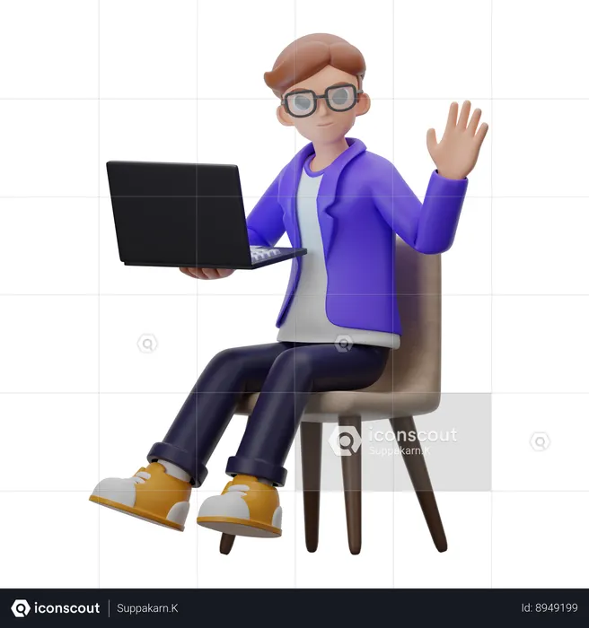 Coder Is Doing Software Management  3D Icon