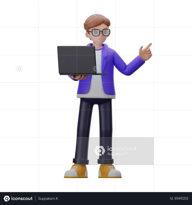 Coder Works On Website  3D Illustration