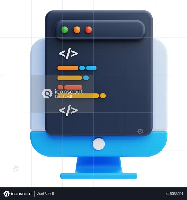 Codificação  3D Icon