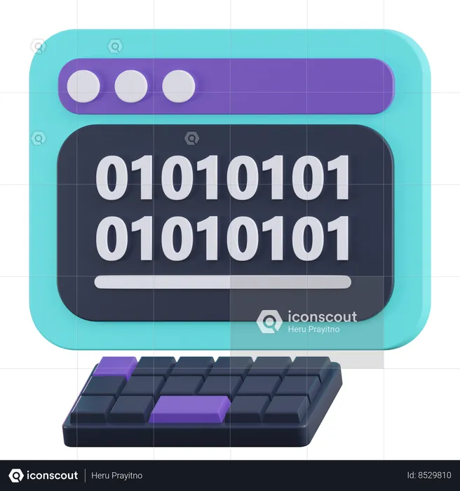 Codificación binaria  3D Icon