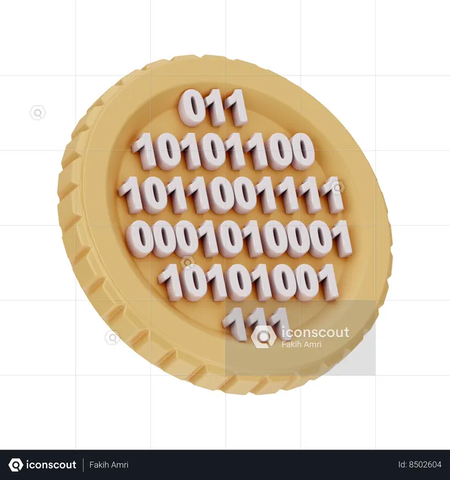 Codificación bitcoin  3D Icon