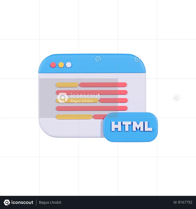 Codificación html  3D Icon