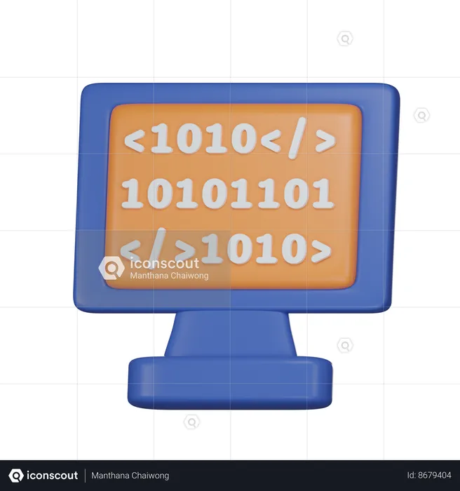 Codificación por computadora  3D Icon