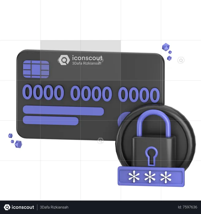 Código de segurança do cartão de crédito  3D Icon