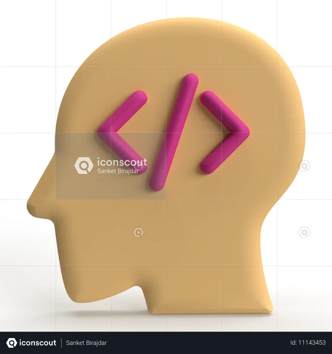 Código mental  3D Icon