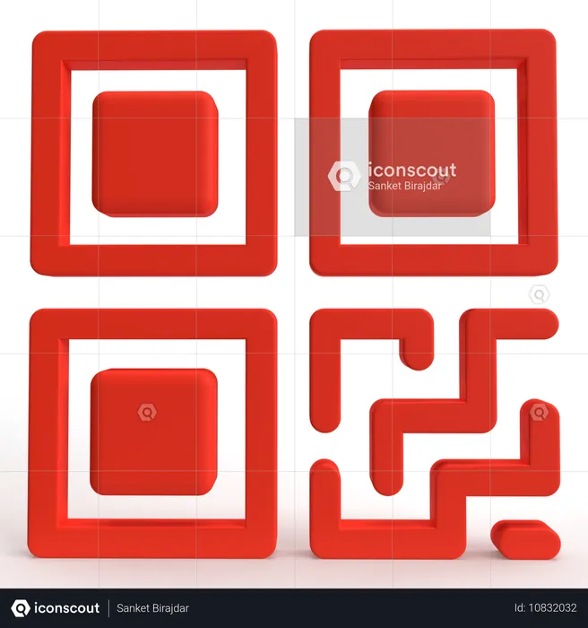 Código QR  3D Icon