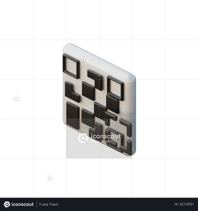 Código QR  3D Illustration