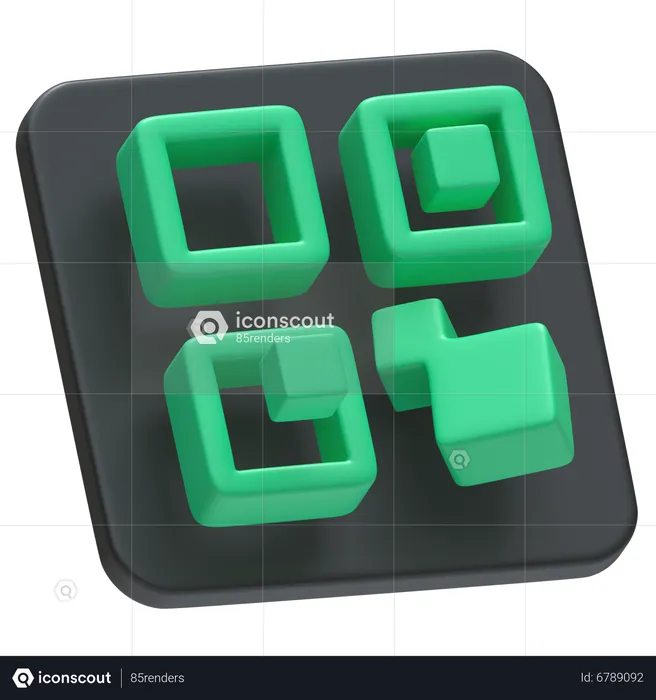 Código QR  3D Icon