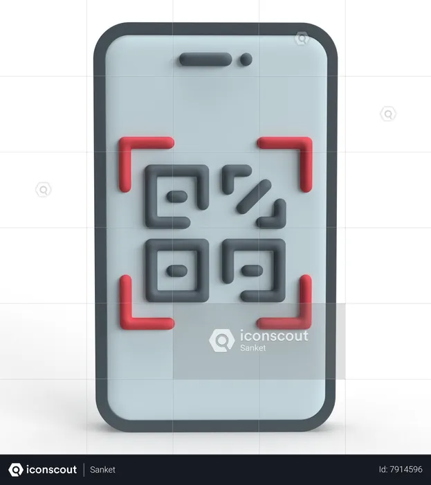 Código QR  3D Icon