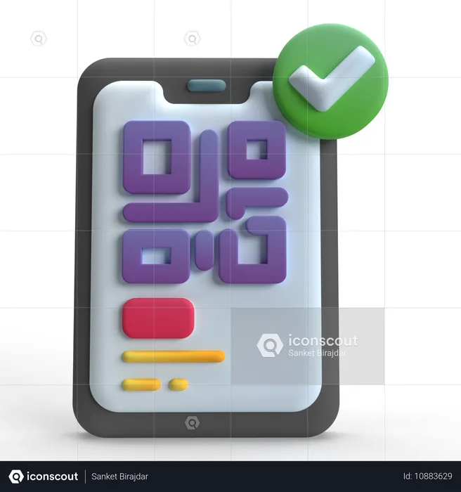 Código qr móvil  3D Icon